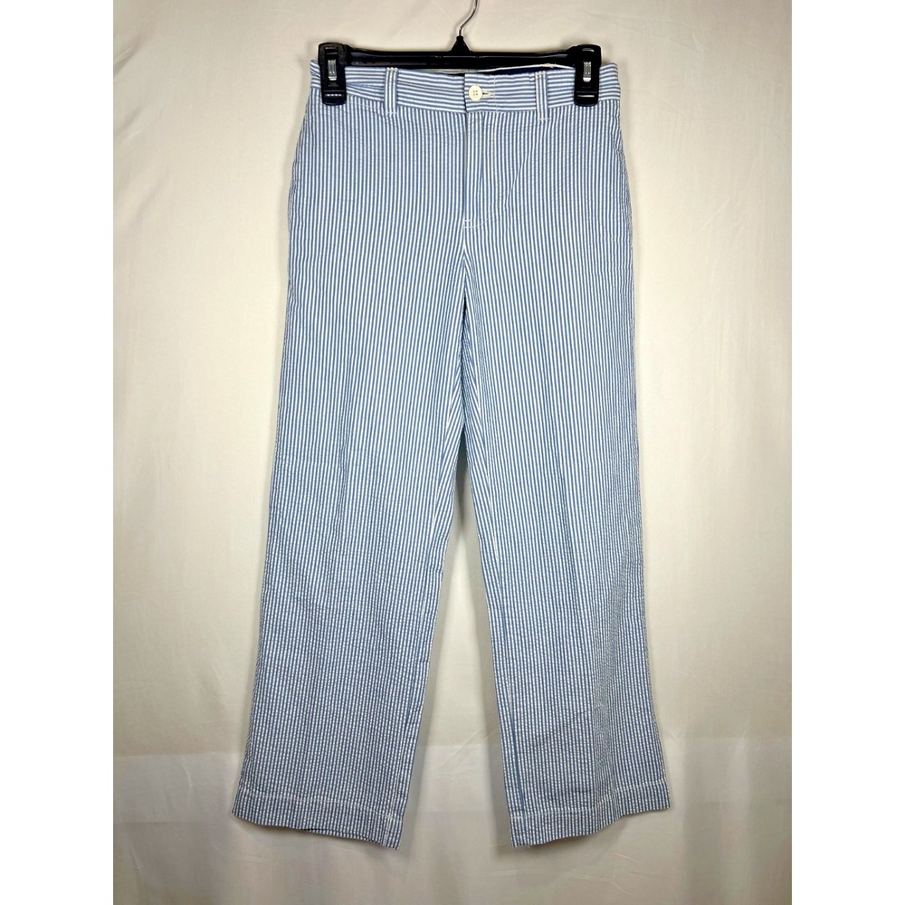 Polo Ralph Lauren Blue/White‎ Stripe SEERSUCKER Pants Boys 12 Preppy School